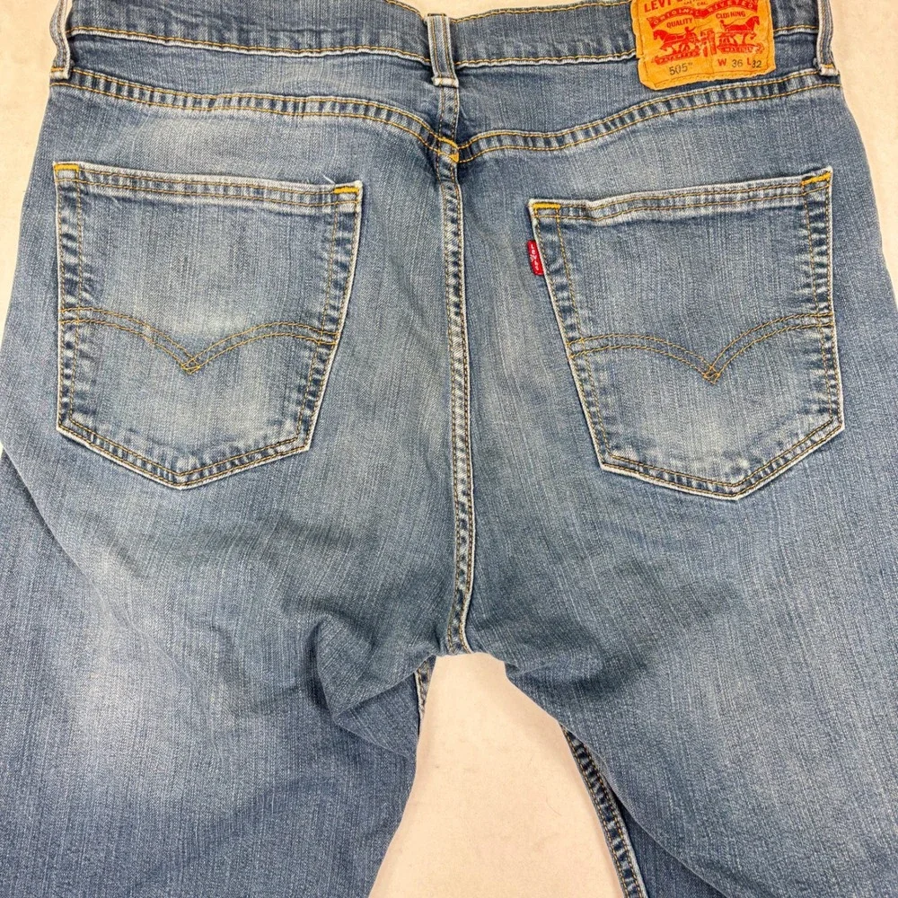 Levis 505 Jeans Mens 36x32 Regular Fit Straight Leg‎ Classic Denim